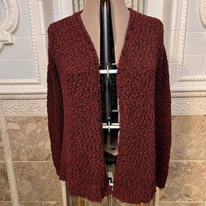 Faded Glory. Sz XL 16-18. Purple Bulky Open Front Sweater Chenille Cardigan. B38